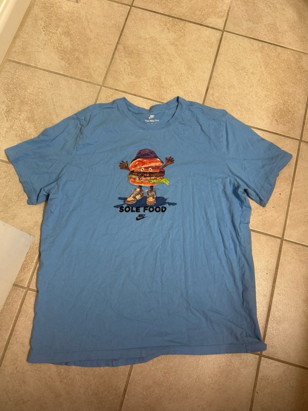 Nike Sole Food Burger Graphic T-Shirt Graphic Tee in Blue